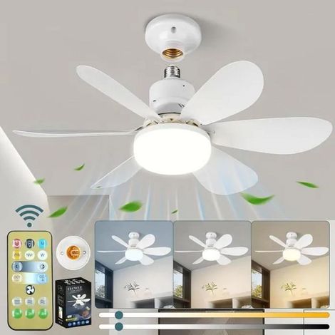 Ventilateur de plafond- 40W - 6 pales - 3 vitesses - Douille E27 - 52 cm (1/4)