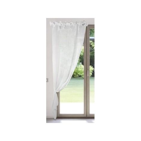 Tendone bianco con fiocco ricamato, 140x300 cm