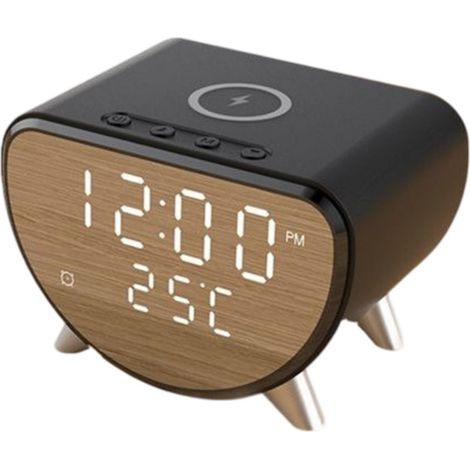 Réveil Numérique - Chargeur Sans Fil 15 W - Horloge Avec Affichage de Température - Pour Maison et Bureau - 1 Pièce (1/5)