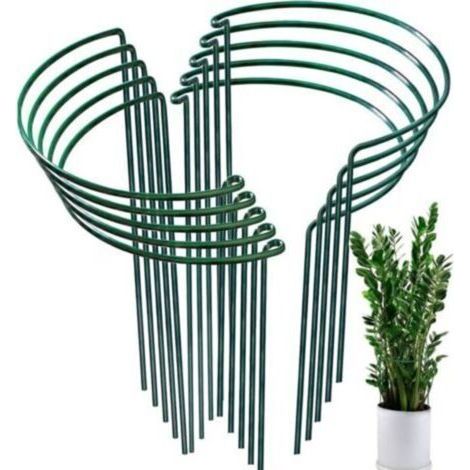 Lot de 10 Piquets de Soutien pour Plantes de Jardin, Support de Plantes de Jardin Demi-Rond pour Tomate, Pivoines, Hortensia, Vigne, Plantes Grimpantes Fleur Intérieur Extérieur (25x40 (1/5)