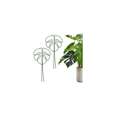 tuteurs pour Monstera avec un design de feuille unique pour plantes d'intérieur, support de tige polyvalent (vert) (1/5)