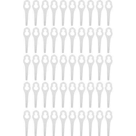 Lames plastique pour tondeuse à gazon – 50 pièces compatibles BOSCH ALM 28/30 – blanc, haute résistance (1/5)
