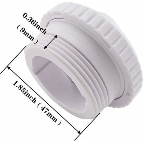 Buse De Refoulement Piscine Buse De Piscine Skimmer pour Piscines À Parois en Acier Buse De Retour avec Tête Pivotante Accessoires De Piscine - Filetage Extérieur 3/4" Blanc (1/4)