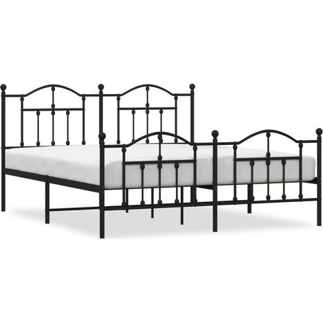 Maison Exclusive - Metallbett ohne Matratze mit Fußteil Schwarz 1 (1/5)