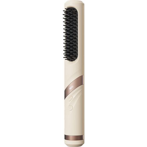 Peigne lissant sans fil pour femme, chauffage rapide à ions négatifs en 30 secondes, peigne de coiffage à air froid rechargeable par USB, adapté aux voyages