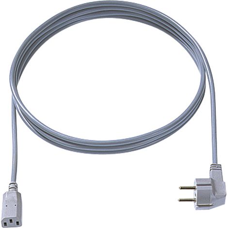 BACHMANN Cable de alimentación H05VV-F 3G1.0mm² gr, 3,0m, Typ 30/35 C13, 353.975