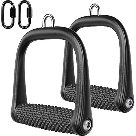 BeneLabel Gym Poignée, 2pcs Poignées de Résistance Poignée Tirage Musculation Accessoire pour Bande d'entraînement Système Poulie/Pilate/Yoga/Exercice Tricep Croisé/d'équipement Force 2 Mousqueton (1/5)