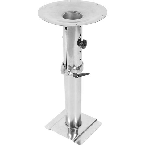 Pied de table sur pied robuste en acier inoxydable 316, hauteur réglable, pieds détachables de 90 mm de diamètre pour bateau, camping-car ou caravane. (1/5)