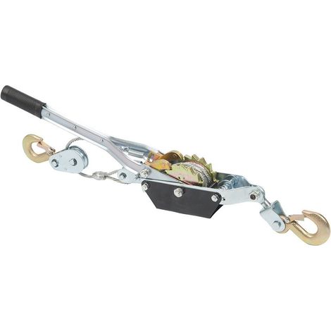 Silverline – Palan treuil tendeur de traction 2000 kg – Câble en acier 3 m – Fonctionnement à double engrenage pour halage intensif (1/2)
