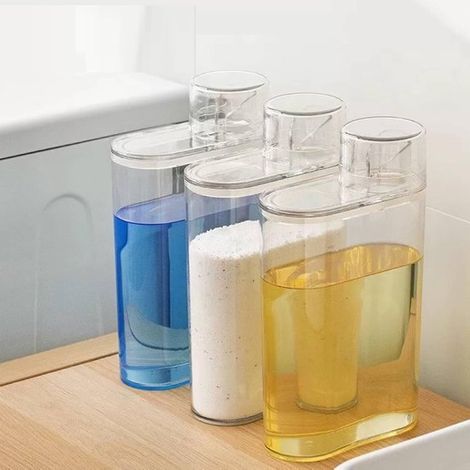 Juego de 1 dispensador de detergente - 1,3 litros - dispensador para suavizante de telas, líquido y en polvo