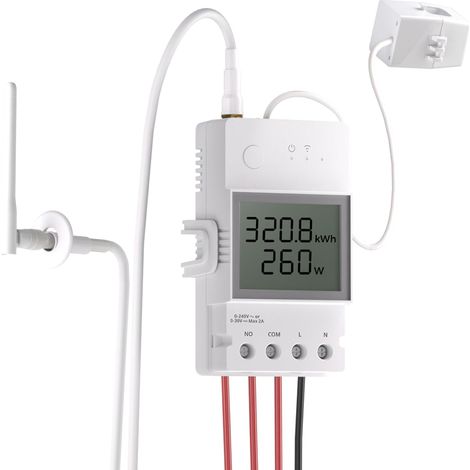 100A Compteur d'énergie WiFi intelligent, testeur d'électricité solaire avec détection CT, compteur numérique LCD, statistiques, WiFi 2,4G (1/5)
