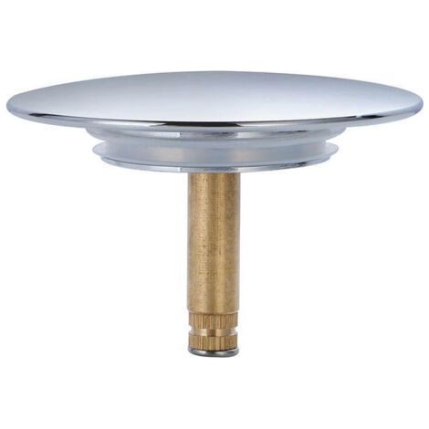 Tappo per vasca, Ø 70 mm, con doppia guarnizione, regolabile in altezza, tappo universale per vasca, rubinetto per lavabo, ottone temprato con finitura cromata, scarico per vasca antiruggine (1/5)