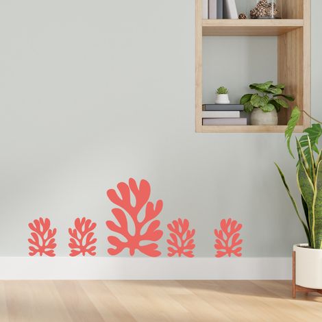 Sticker décoratif, coraux, rouge, océan, 68 cm X 24 cm (1/5)