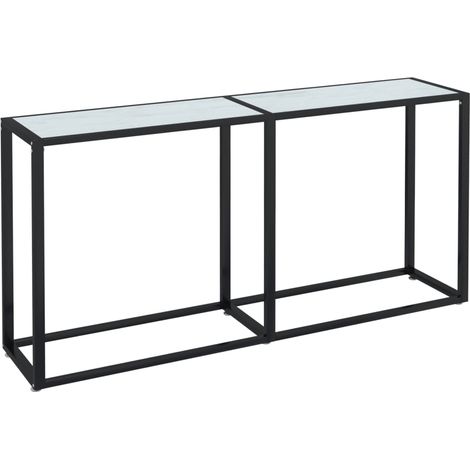 Maison Exclusive - Table console Marbre blanc 160x35x75,5 cm Verre trempé