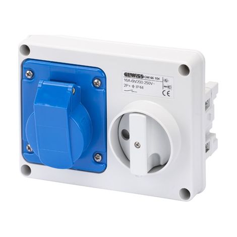 Presa Interbloccata 2P+T IP44 32A Senza fondo Gewiss GW66115