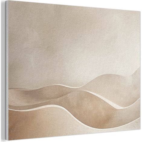 TABLEAU ACOUSTIQUE Beige - Nature - Abstrait - Moderne Panneau Insonorisant 80x60 cm