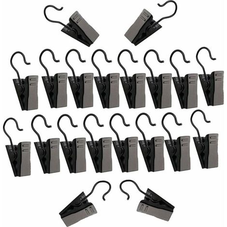 Accesorios para cortinas: 50 pinzas metálicas pequeñas para cortinas, cuadros, decoración del hogar y manualidades, color negro. (1/3)