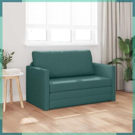 4106695 Canapé-Lit 110cm Vert foncé tissu (1/5)