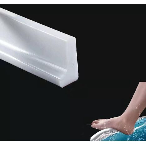 Duschschwelle (1 m), Wassersperre für Nassböden, Wassersperre für Badezimmer, Dichtungsleiste für Duschwannen, Halteleiste für Küchenspülen, Leiste für Badewannen (1/4)