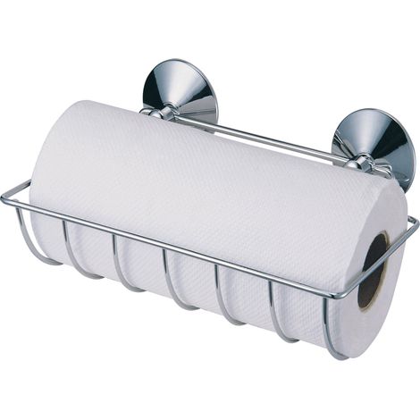 Porte rouleau essuie tout à ventouses en Acier Chromé