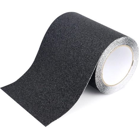 Ruban antidérapant noir 15 cm x 5 m pour escaliers, marches et revêtements de sol (1/5)