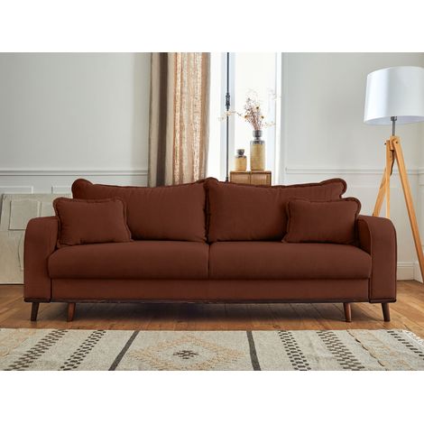 Lisa Design – Canapé convertible 3 places avec coffre – Velours côtelé – Dossier rabattable – Couchage occasionnel – Style contemporain