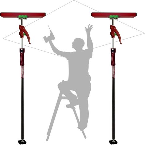 Plattenleger-Set - 2 Stützen 155 bis 290 cm mit Zubehör und Aufbewahrungstasche - PIHER - 34017 (1/5)