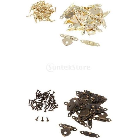 24 fermoirs à boucle triangulaire antique pour boîte à bijoux en bois (1/5)