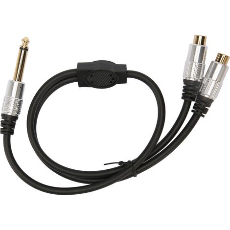 Câble Séparateur Y Dual RCA Vers 6.35mm - Connecteurs Plaqués Or - Pour Ampli Et Mixeur - 50cm (1/5)
