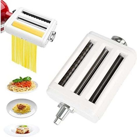 Applicable Accessoire pour machine à pâtes en acier inoxydable, rouleau à pâtes et coupe-pâtes pour batteurs sur socle, comprend une brosse de nettoyage pour un entretien facile