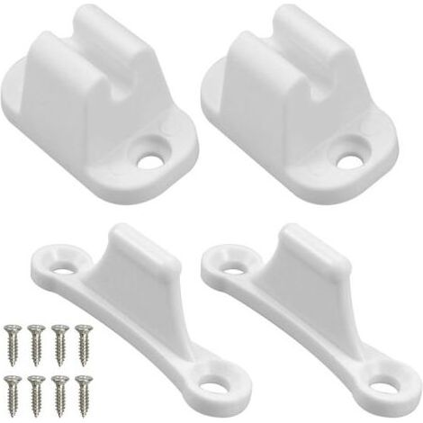 2 Pièces Blanc Kit de Retenue de Porte Caravane en Plastique Bloc Porte Camping Car Extérieur avec vis de Loquets de Porte pour Caravane Accessoires Bloc Porte Caravane, Camping-Cars (1/5)