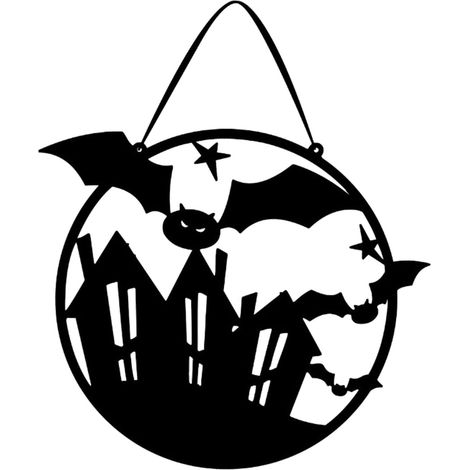 Panneau de porte d'Halloween La sorcière est dans l'affichette de porte Sorcière squelette chauves-souris signe suspendu pour Halloween fête maison mur porte fenêtre hanté maison cour décor (1/5)