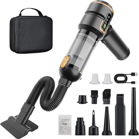 Aspirateur Voiture - Mini Aspirateur Voiture Puissant Sans Fil,23000pa Aspirateur à Main,3vit AspIrateur Portable de Table,Peutêtre Utilisé Comme Gonfleur Electrique/Souffleur/Pompe Vide d'Air,6000mAh (1/5)