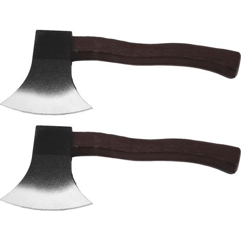 Lot de 2 haches jouets réalistes en PU, sûres et légères, multifonctionnelles, pour Halloween et jeux de société. (1/5)