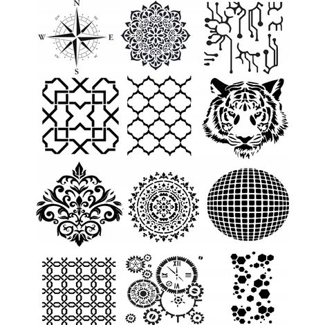 Plantilla para pintar, yeso, mandala, hormigón arquitectónico, yeso decorativo (1/5)