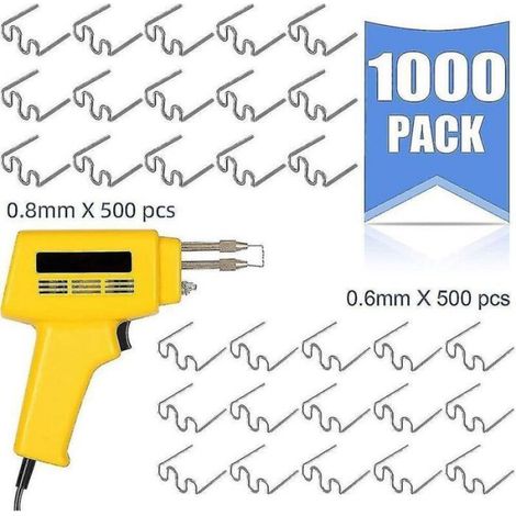 Agrafe ondulée - Acier inoxydable 0.6 mm et 0.8 mm - Pour réparation plastique pare-chocs - 1000 pièces (1/4)