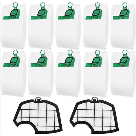 Lot de 10 sacs pour aspirateur Vorwerk Kobold VK140 VK150 FP140 FP150 avec 2 filtres (1/5)