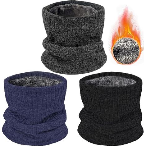 Lot de 3 cache-cou d'hiver et masque de ski pour hommes et femmes, masque en polaire thermique chaude, écharpe cache-cou comme cadeau (1/5)
