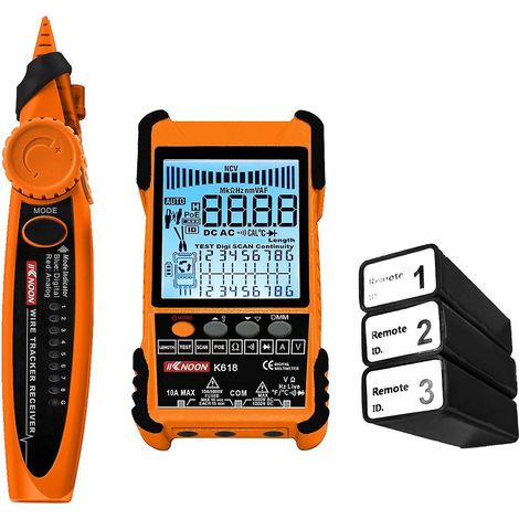 Testeur de câbles portable KKNOON K618 500M avec écran LCD, recherche analogique et numérique et fonction de test PoE (1/5)
