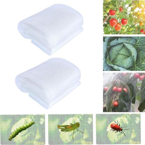 2pcs-Filet Anti Insecte pour Jardin, 6 x 2.5 m Maille Fine Bug Moustique Mouche Oiseau Barrière, Filet Protection des Plantes pour Légumes Fruits Fleurs (1/5)