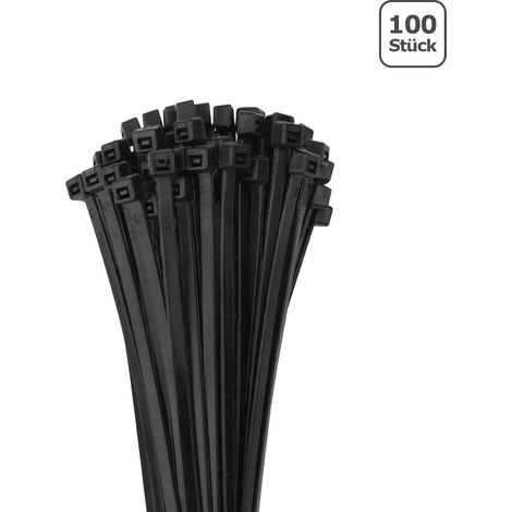 Kabelbinder 3,6mm breit schwarz 100 Stk. UV beständig - Länge: 250mm (1/2)