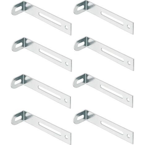 8x équerre de fixation étagère acier à visser 77 x 15 x 21 mm – Assemblage universel pour bois – Support meuble lit table étagère armoire (1/5)