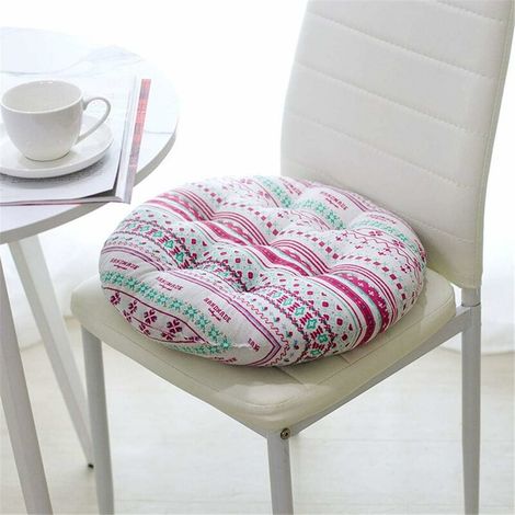 Coussins de chaise Coussin de siège Intérieur Extérieur Salle à manger Jardin 40x40cm Rond (poudre de vent ethnique) (1/5)