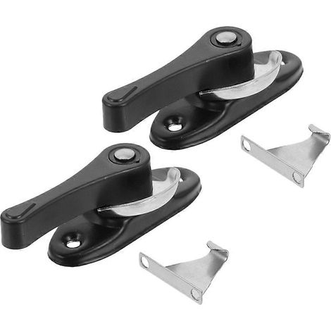 Lot de 2 verrous de porte et fenêtre en acier inoxydable noir (1/5)
