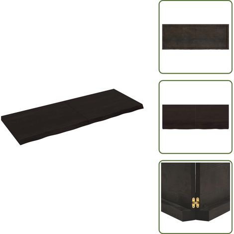 Wandregal Dunkelbraun 160x60x(2-6)cm Massivholz Eiche Behandelt - Wandregal - Eichendielen - Holzmöbel - Landhausmöbel - Dekoration (1/5)