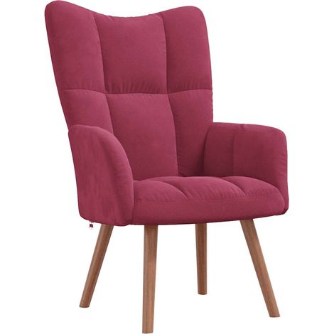 Poltrona lounge dal design moderno divano poltrona in velluto rosso bordeaux DEC026764