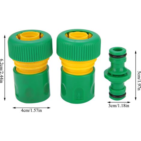 Adaptador de acoplamiento rápido para mangueras de 3/4 de pulgada – 3 piezas, PP, para reparar mangueras de jardín. (1/5)