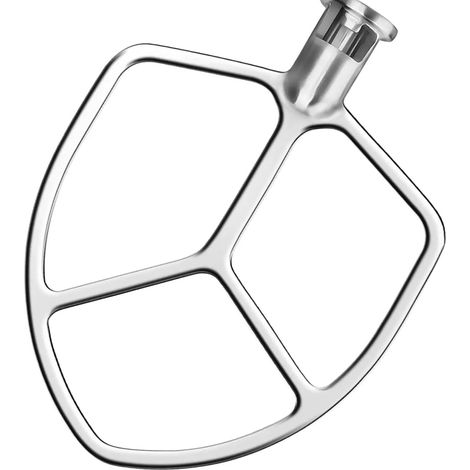 Batteur plat, compatible avec les batteurs sur socle à bol relevable KitchenAid de 5 6 litres, palette en acier inoxydable poli (1/4)