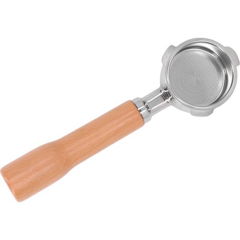 51-mm-Siebträger ohne Boden, 3-ohriger Edelstahlgriff für Donlim 6001 5403 KF5400 C1, Buchenholzfarbe (1/5)