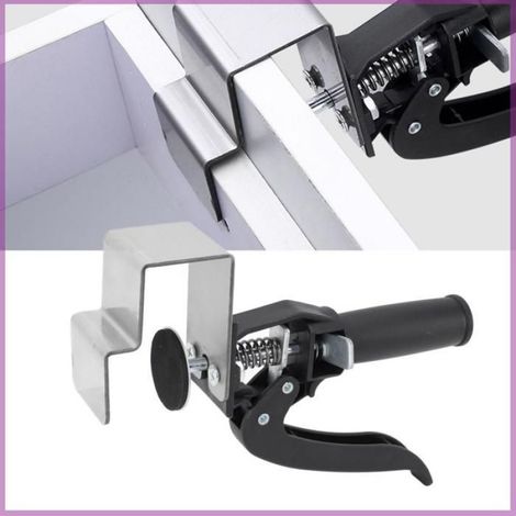 Gabarit de fixation en acier inoxydable, pince d'installation pour panneau de tiroir, gabarit de matériel d'armoire push-pull pour montage précis (1/4)